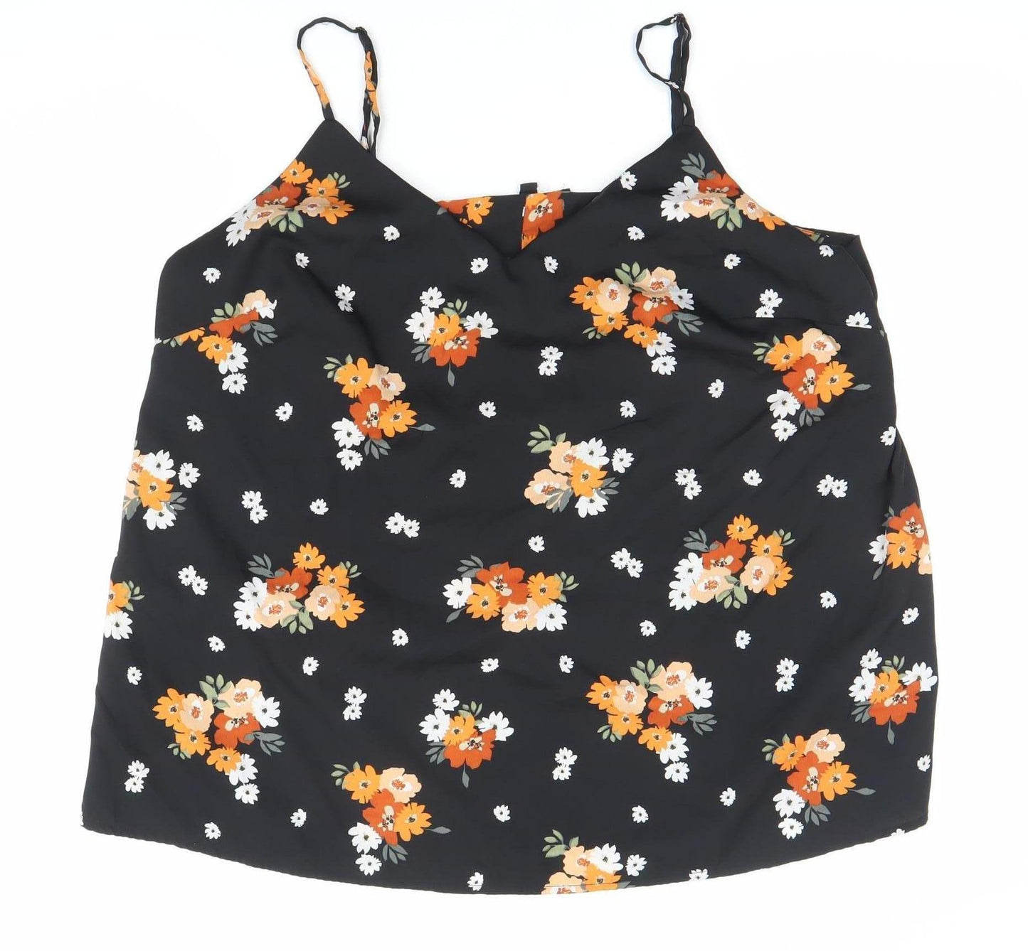 Capsule Womens Black Floral V-Neck Camisole Top Size 18
