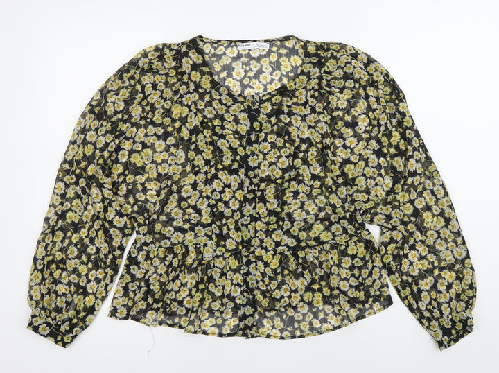 Pull&Bear Women’s Multicoloured Floral Tunic Blouse Size 12