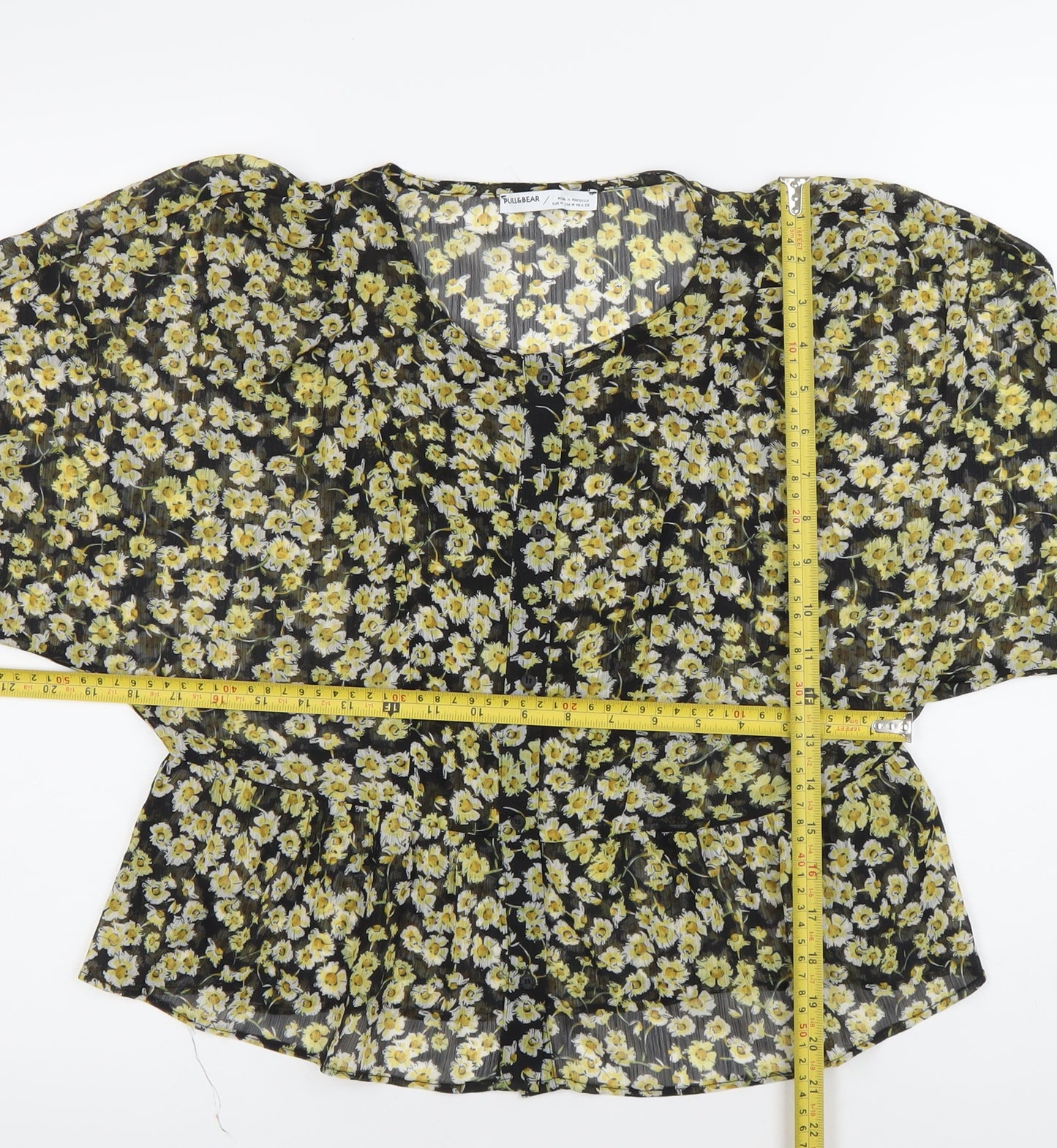 Pull&Bear Women’s Multicoloured Floral Tunic Blouse Size 12