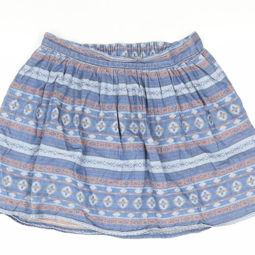 Vero Moda Women’s Blue Brown Tribal Cotton A-Line Skirt S
