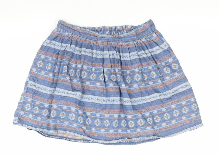 Vero Moda Women’s Blue Brown Tribal Cotton A-Line Skirt S
