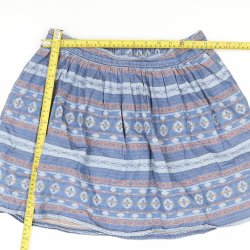 Vero Moda Women’s Blue Brown Tribal Cotton A-Line Skirt S