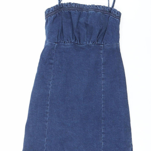 Denim Co Women’s Blue Slip Dress Size 8 Strappy Casual Summer