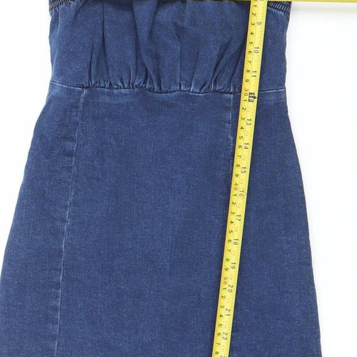 Denim Co Women’s Blue Slip Dress Size 8 Strappy Casual Summer
