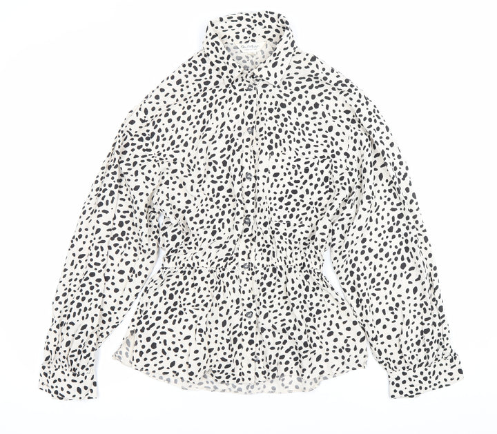 Marks and Spencer Women’s White Animal Print Blouse UK 10