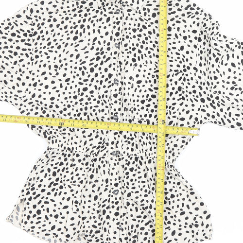 Marks and Spencer Women’s White Animal Print Blouse UK 10