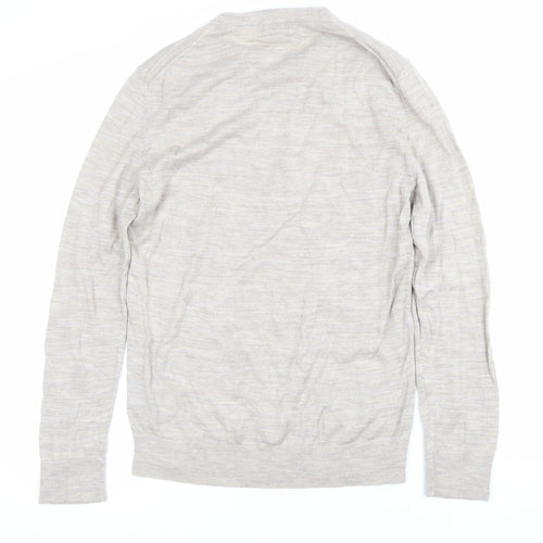 H&M Men’s Beige Wool Blend Crew Neck Jumper Size S