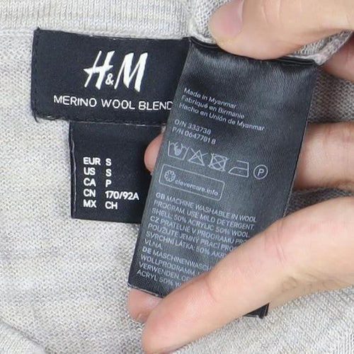 H&M Men’s Beige Wool Blend Crew Neck Jumper Size S