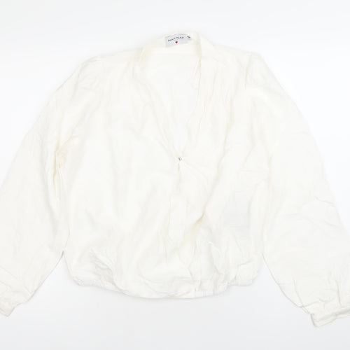 NAF NAF Women’s White Long Sleeve Wrap Blouse Size 12