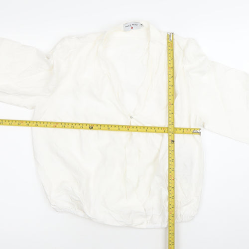 NAF NAF Women’s White Long Sleeve Wrap Blouse Size 12