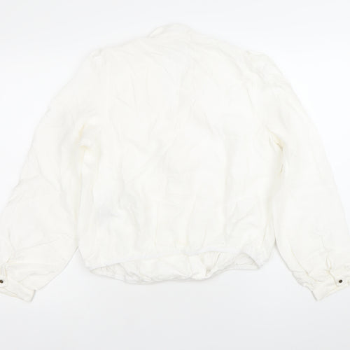 NAF NAF Women’s White Long Sleeve Wrap Blouse Size 12