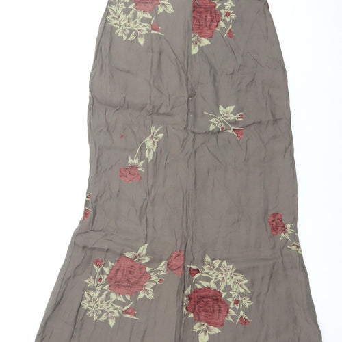 Marc O'Polo Women Brown Floral Midi A-Line Skirt Size 10 Viscose