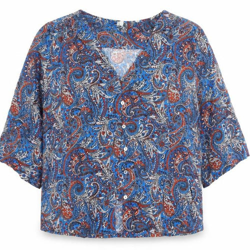 AND/OR Women’s Multicoloured Paisley Viscose Button-Up Blouse Size 12