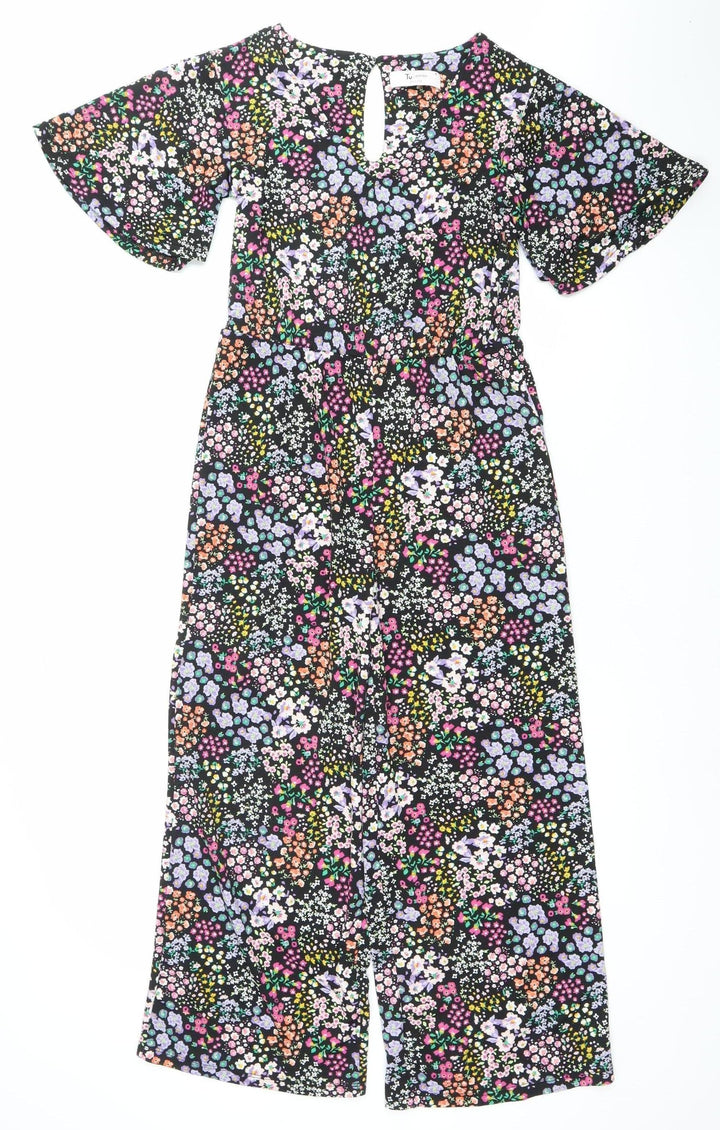 TU Women’s Multicoloured Floral Wide Leg Jumpsuit Size 4