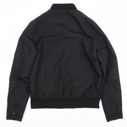 ASOS Men Black Bomber Jacket Size M 38-40" Regular Fit Polyester