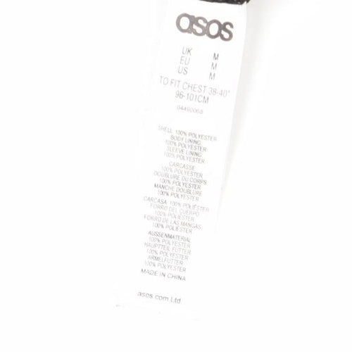 ASOS Men Black Bomber Jacket Size M 38-40" Regular Fit Polyester