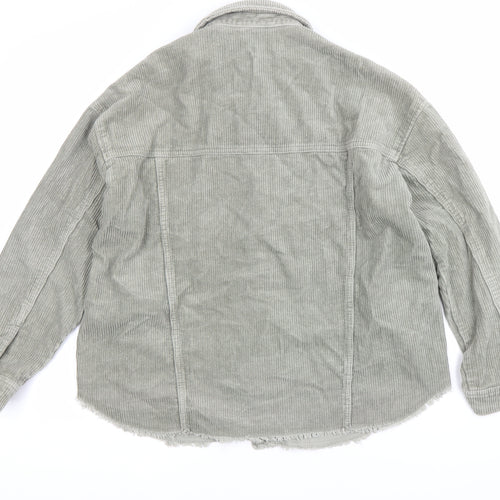 Zara Womens Green XS Corduroy Jacket Button Down Casual