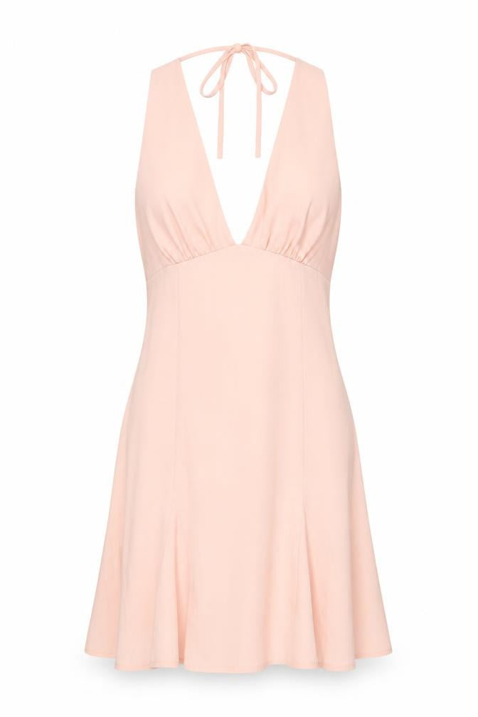Cider Women Pink Halter Slip Dress Size S Short Backless