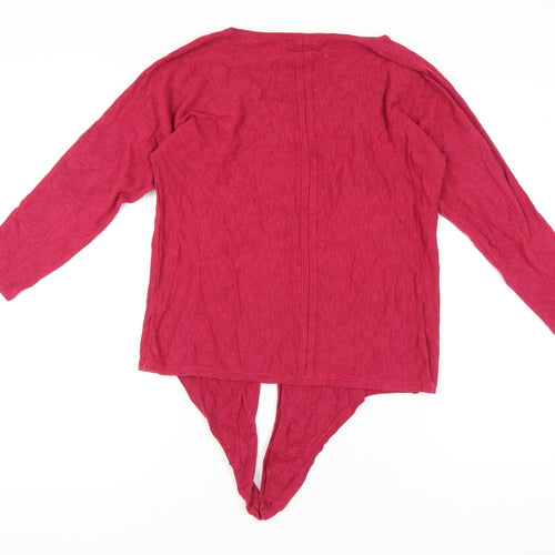 White Stuff Women Red Cotton Tunic Jumper UK 10 Scoop Neck 3/4 Sleeve