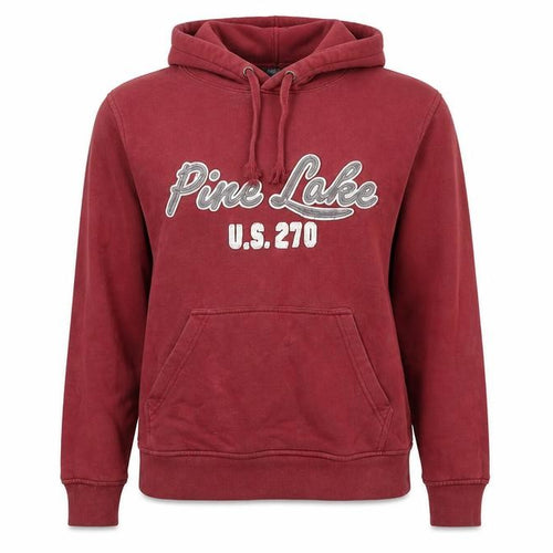 H&M Women’s Red Pullover Hoodie M Pine Lake Logo Cotton Blend