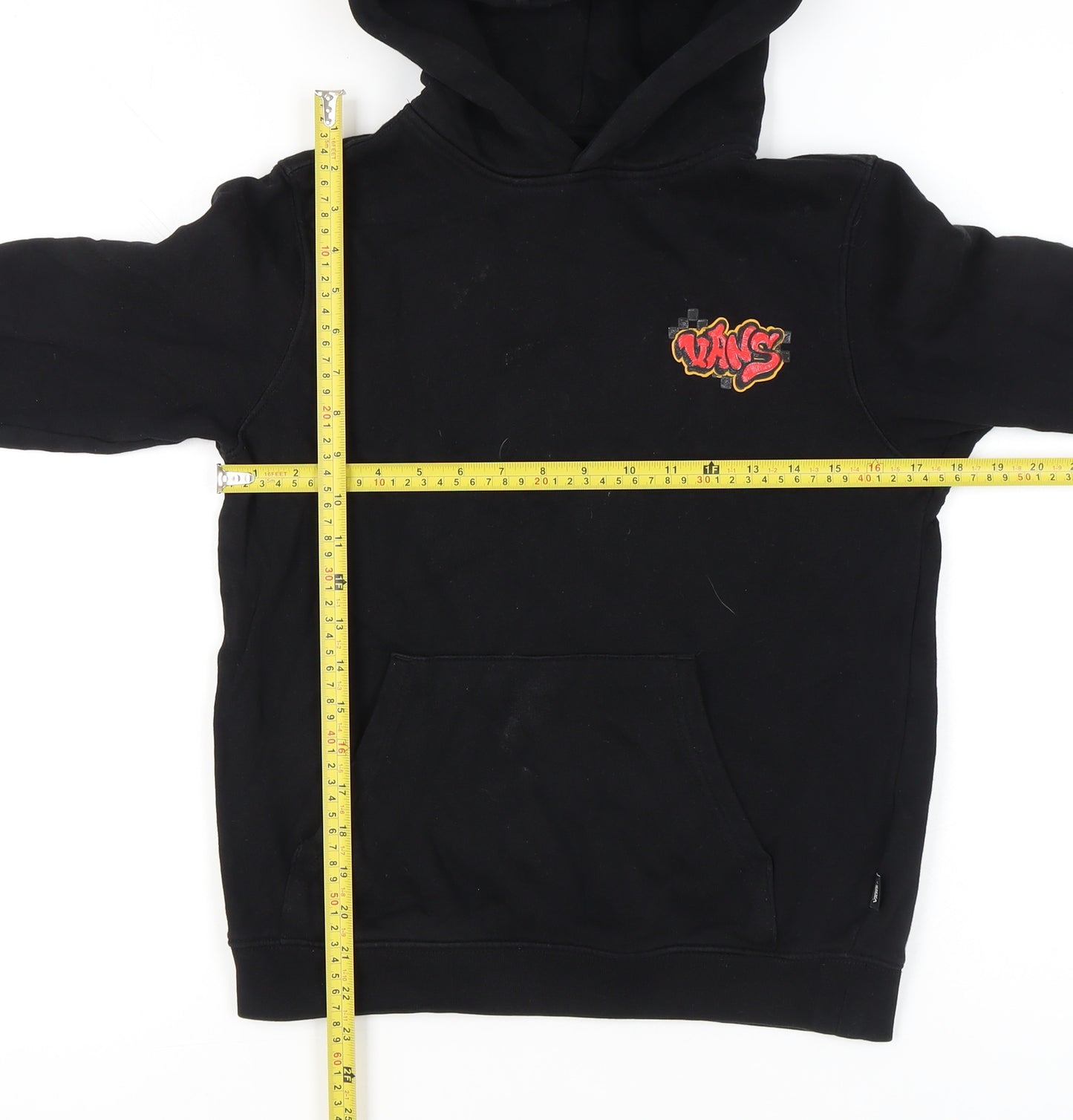 Vans Boys Black Pullover Hoodie Medium Classic Fit Skate Logo