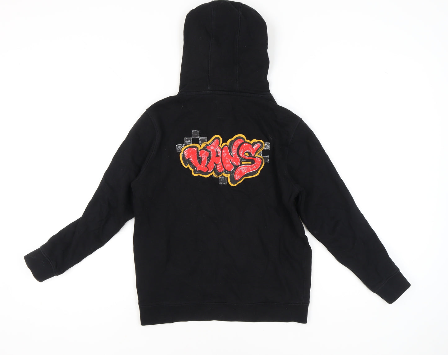 Vans Boys Black Pullover Hoodie Medium Classic Fit Skate Logo
