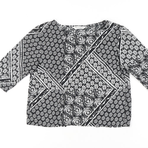 Miss Selfridge Women’s Black 3/4 Sleeve Tunic Blouse Size 8
