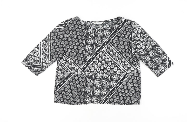 Miss Selfridge Women’s Black 3/4 Sleeve Tunic Blouse Size 8