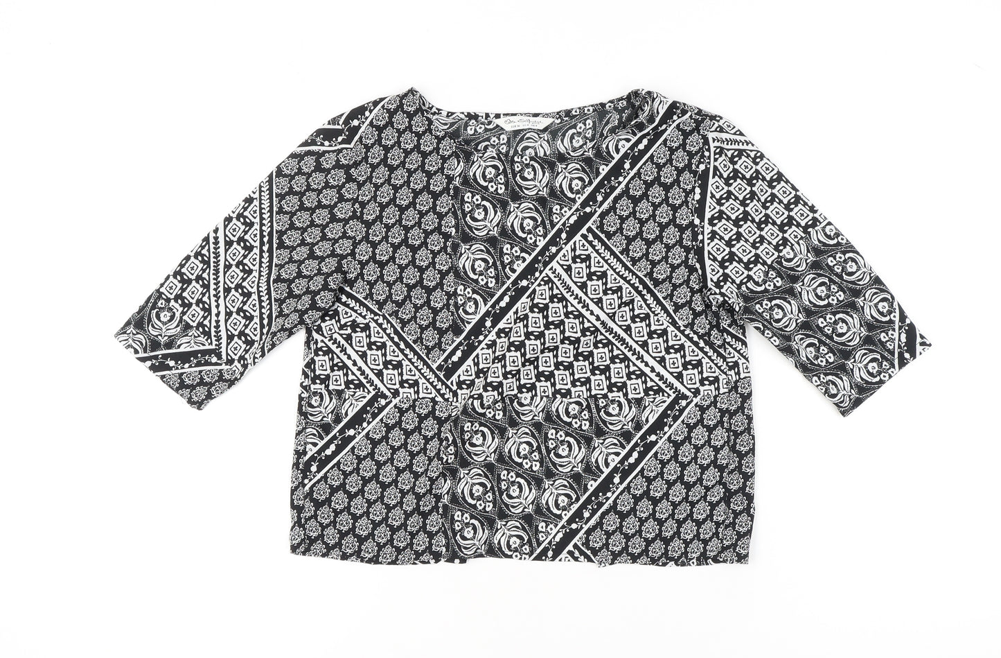 Miss Selfridge Women’s Black 3/4 Sleeve Tunic Blouse Size 8