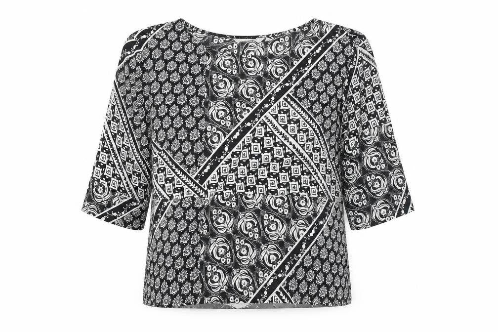 Miss Selfridge Women’s Black 3/4 Sleeve Tunic Blouse Size 8