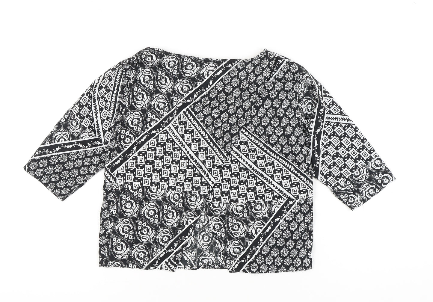 Miss Selfridge Women’s Black 3/4 Sleeve Tunic Blouse Size 8