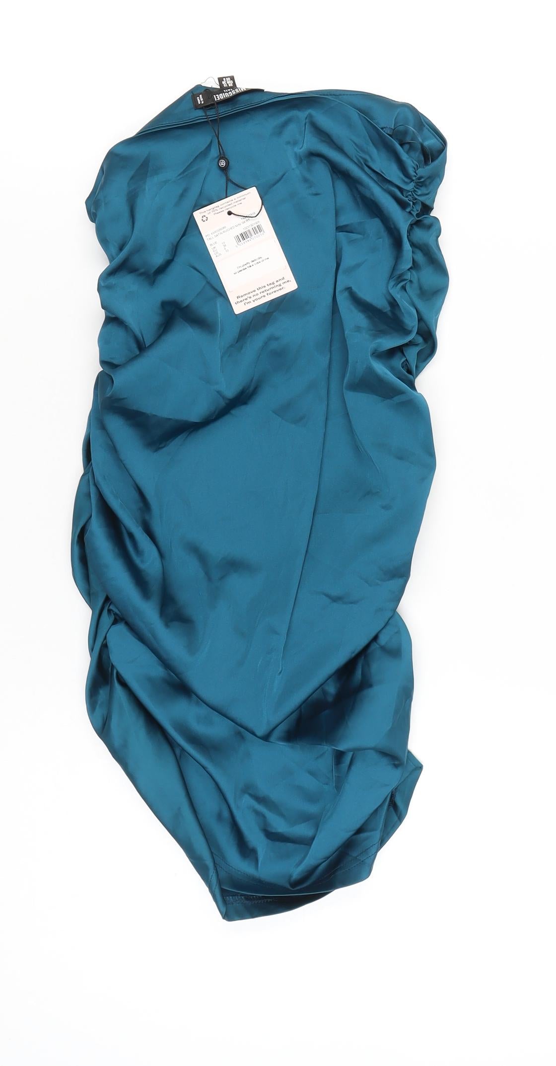 Missguided Women Tall Blue Satin Wrap Midi Skirt Size 10 Party Cocktail