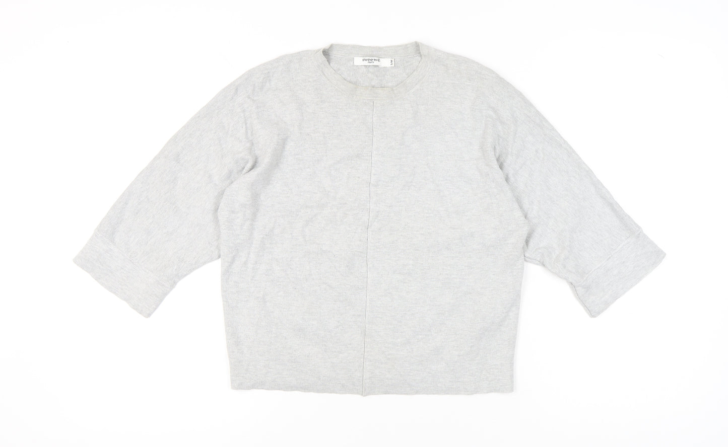 Sweewë Paris Womens Grey S Pullover Jumper 3/4 Sleeve Knit