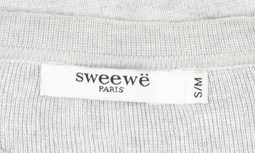 Sweewë Paris Womens Grey S Pullover Jumper 3/4 Sleeve Knit