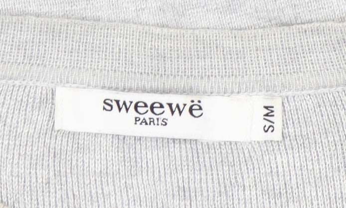 Sweewë Paris Womens Grey S Pullover Jumper 3/4 Sleeve Knit