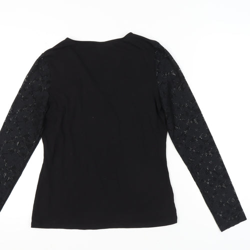 Vero Moda Women’s Black Lace Sleeve V-Neck Tunic Blouse Size M