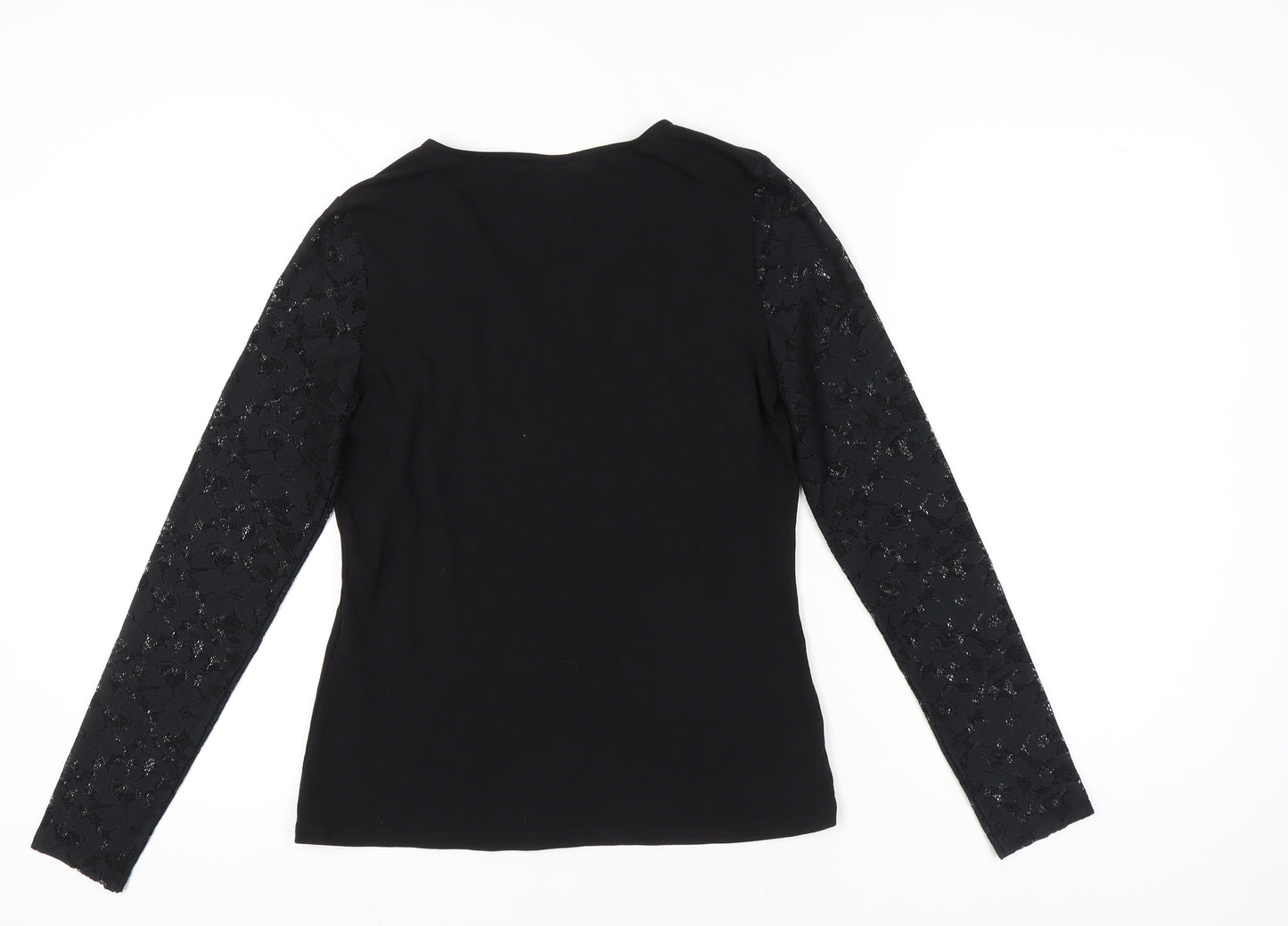 Vero Moda Women’s Black Lace Sleeve V-Neck Tunic Blouse Size M