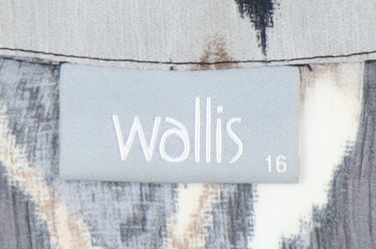 Wallis Women’s Multicoloured Tunic Blouse Size 16 V-Neck Chiffon