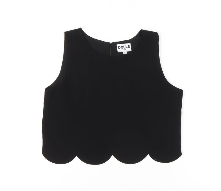 Dolls Paris Womens Black Size 8 Cropped Sleeveless Tank Top