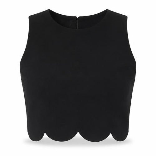 Dolls Paris Womens Black Size 8 Cropped Sleeveless Tank Top