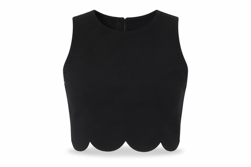 Dolls Paris Womens Black Size 8 Cropped Sleeveless Tank Top
