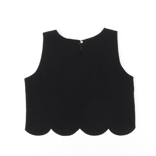 Dolls Paris Womens Black Size 8 Cropped Sleeveless Tank Top