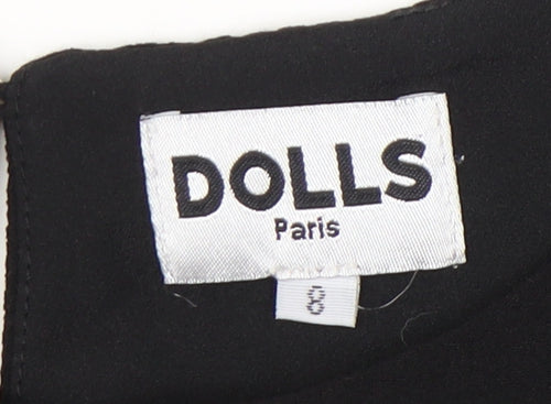 Dolls Paris Womens Black Size 8 Cropped Sleeveless Tank Top