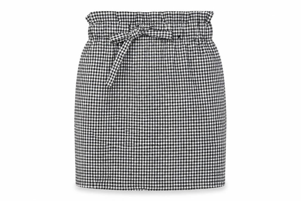 Orsay Women’s Black Checked XS Pencil Skirt With Bow Tie Waist