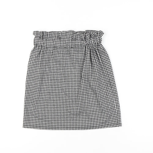Orsay Women’s Black Checked XS Pencil Skirt With Bow Tie Waist