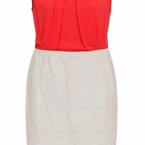 Marks and Spencer Women’s Red Beige Sheath Dress UK 12 Workwear