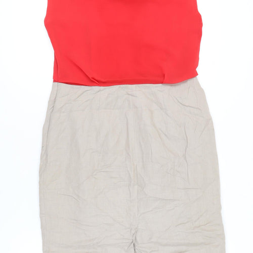Marks and Spencer Women’s Red Beige Sheath Dress UK 12 Workwear