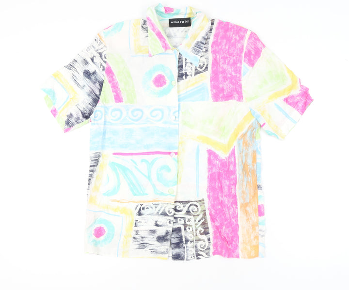 Emerald Womens Multicoloured Retro Button-Up Shirt Size 10