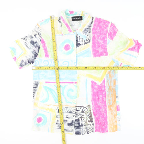 Emerald Womens Multicoloured Retro Button-Up Shirt Size 10