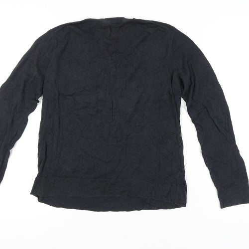 Peruvian Connection Womens Black M V-Neck Cotton Long Sleeve Jumper